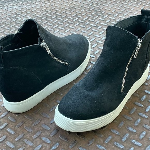 Soda Shoes - Soda Women shoes Black Mid Top Black Faux Suede Upper Shoes Size 10